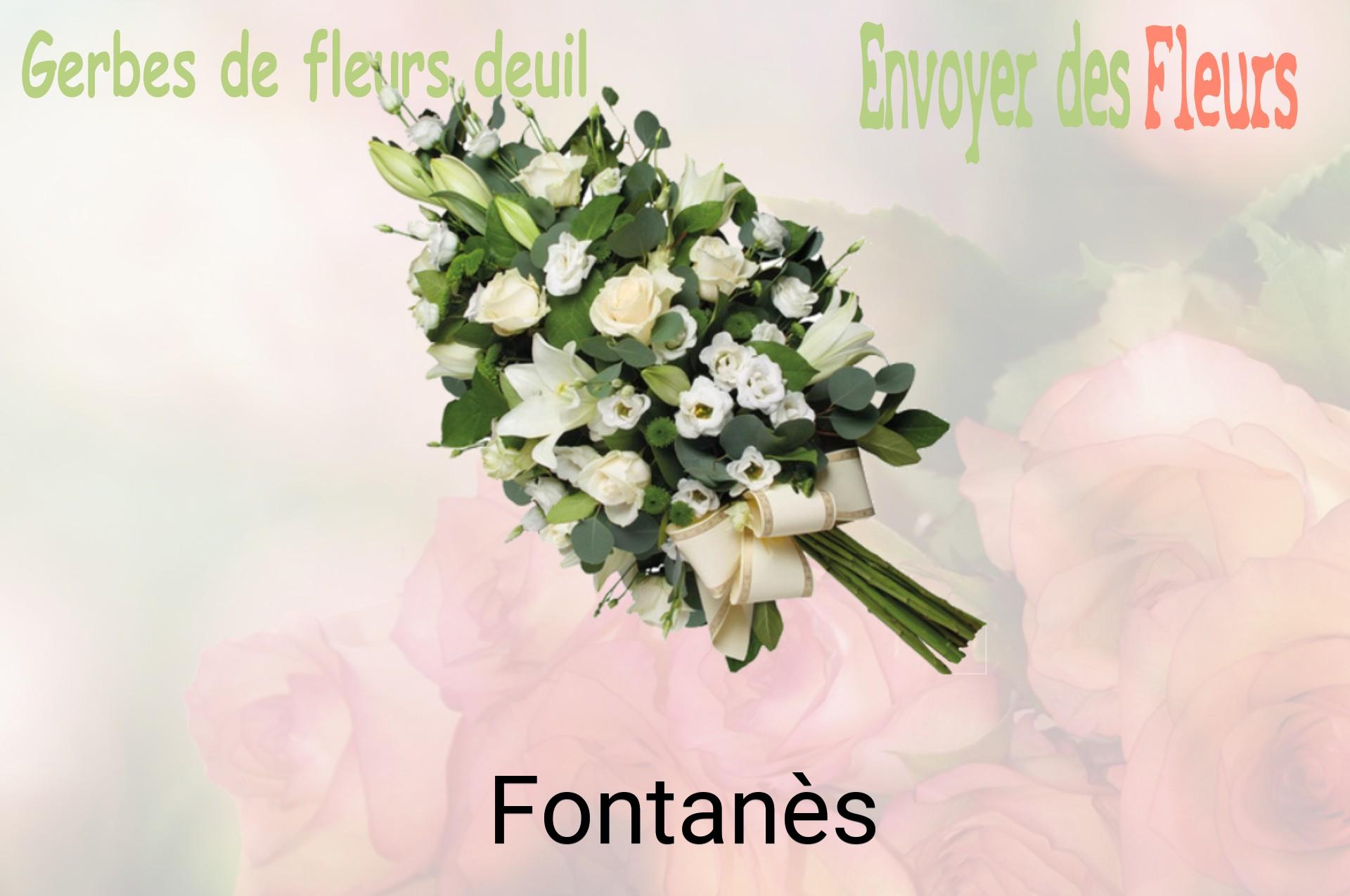 Gerbe de fleurs de deuil livrée à Fontanès